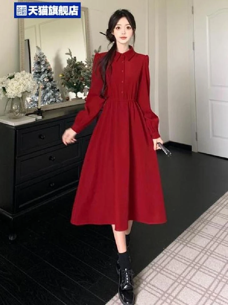 Plus Size Plus size women clothing Age-Reducing Slimming Meat Covering Set Chubby Girl National Sle Plate Buckle Vest Red Shi...