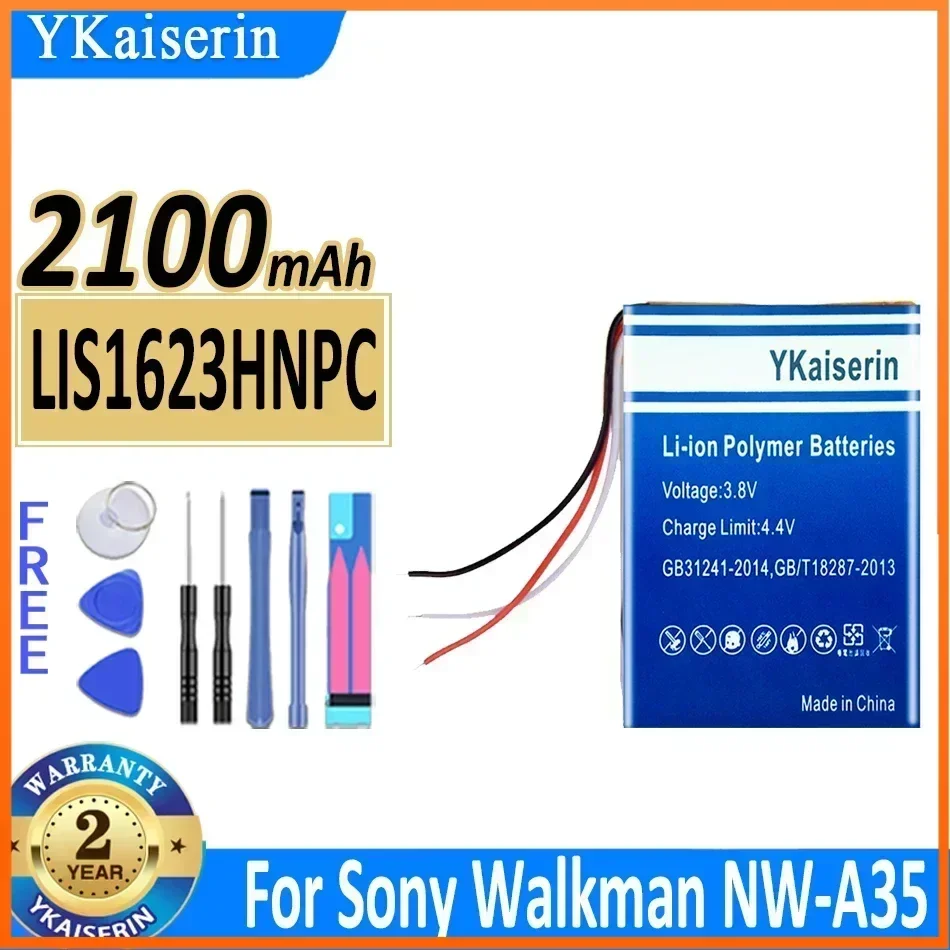 Аккумулятор YKaiserin LIS1623HNPC 2100 мАч для Sony Walkman NW-A35 NW-A45 NW-A46 NW-A47 NW-A55 NW-A56 NW-A57 NW-A105 NW-A106 NW-A107