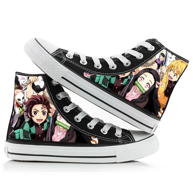 

Anime Demon Slayer Kamado Tanjiro Cosplay Cartoon Printed High Top Canvas Shoes Student Flat Sports Breathable Shoes Unisex