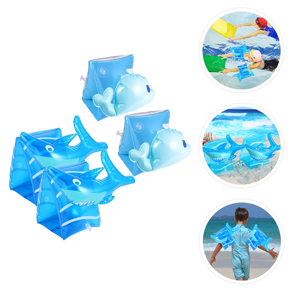 

2 Pairs Children Swimming Arm Float Rings PVC Arm Floats Inflatable Sleeves