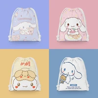 15 styles sanrioed cinnamoroll drawstring bag kawaii cartoon drawstring pouch anime storage bag makeup cloth bags girls gift toy