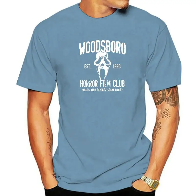 

Woodsboro Horror Film Club T-Shirt Ghost Halloween Tee Tops
