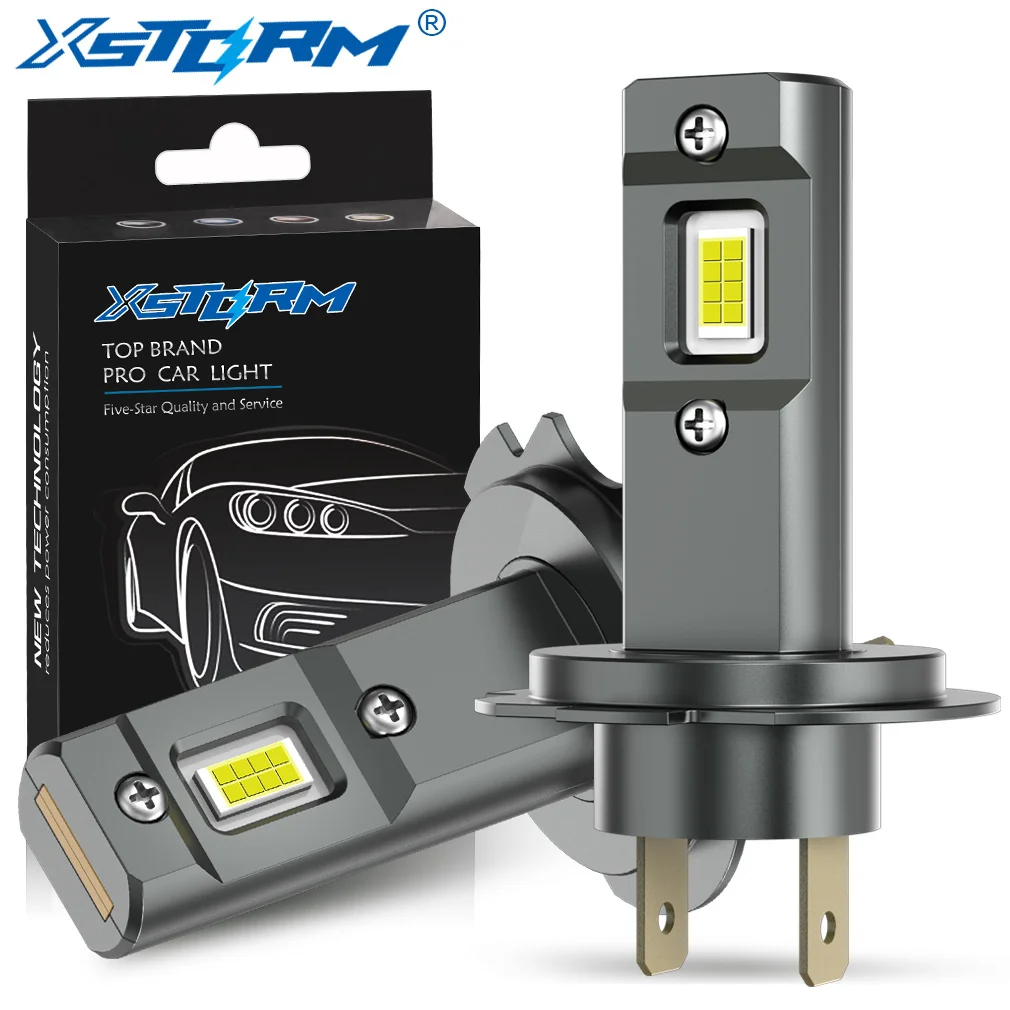 

XSTORM H7 Светодиодная лампа Комплект фар Мини безвентиляторный 50W 20000LM 6000K CSP для автомобильных фар 12V Белые автоматические противотуманные фары H7 Led Автомобильные