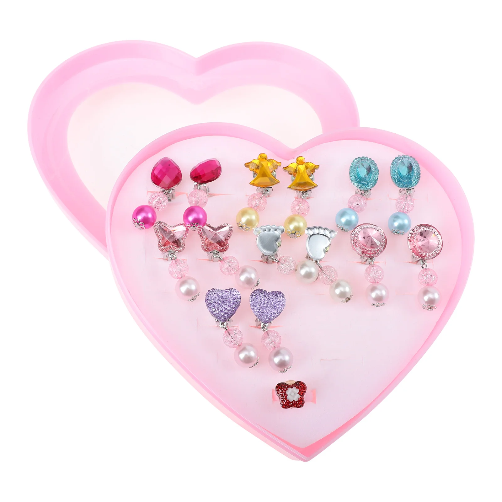 

1 Set Girls Clip-on Earrings Kids Earrings Jewelry Set Girl Party Favors