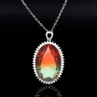 watermelon tourmaline pendant luxury imitation south african pigeon ruby necklace female high quality attending banquet jewelry
