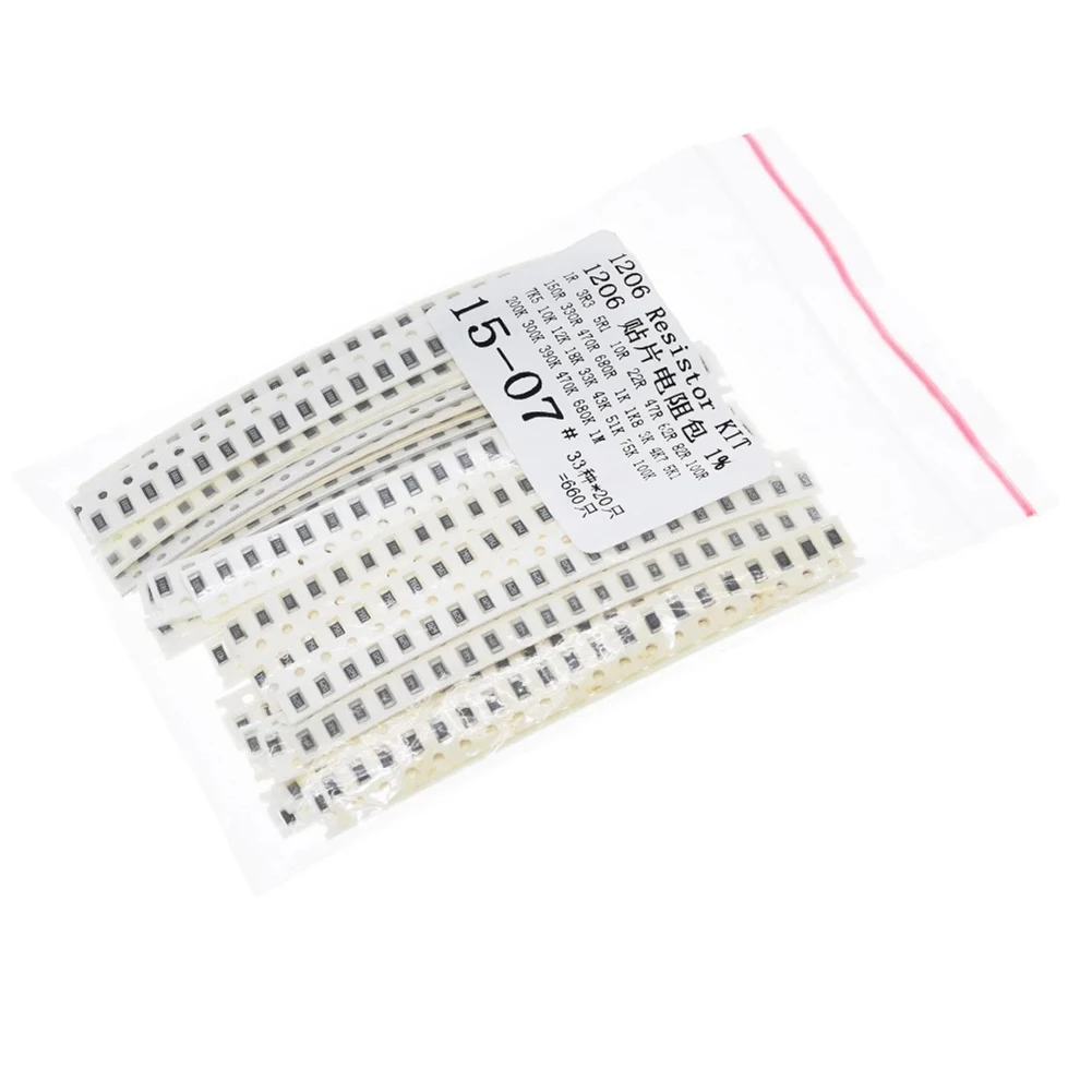 

660 шт., набор резисторов для микросхем 1206 SMD