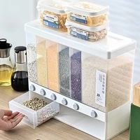 automatic sealed rice storage box wall mounted cereal grain container organizer dry food dispenser grain storage kitchen tool