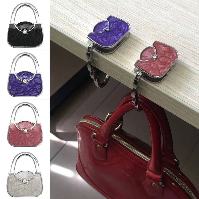 

Exquisite Bag Hooks Cute Bag Holder Purse Hanging Hook Foldable Handbag Hanger Portable Table Hook Bag Holder Home Decoration