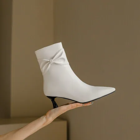 

Женские ботинки с острым носком, ботинки до щиколотки, обувь для осени и зимы, большой размер