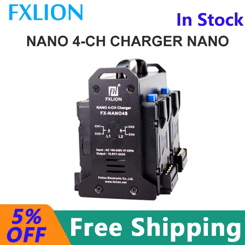 FXLION NANO 4-канальное зарядное устройство Nano Лучший портативный аккумулятор с