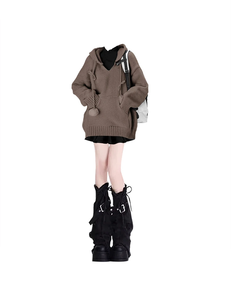 Miu Series New Year Coat Armor Maillard Knitted dress Women Winter Wear with A Complete Set High-Grade Stop Skirt