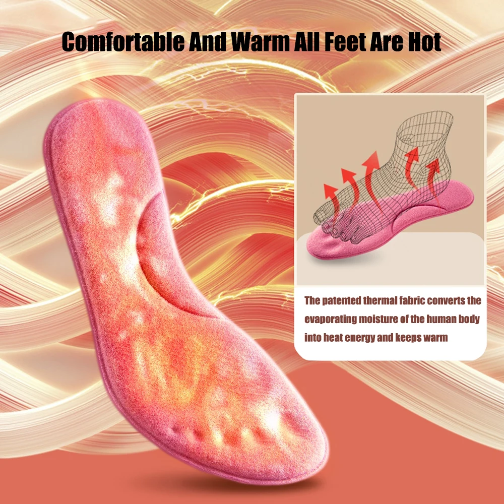 Self-heated Insoles for Shoes Man Women Foot Arch Support Orthopedic Insoles Memory Foam Winter Warm Deodorant Sports Shoes Pads