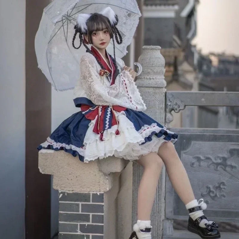 Традиционный японский аниме-костюм Лолиты для косплея платье-кимоно женщин