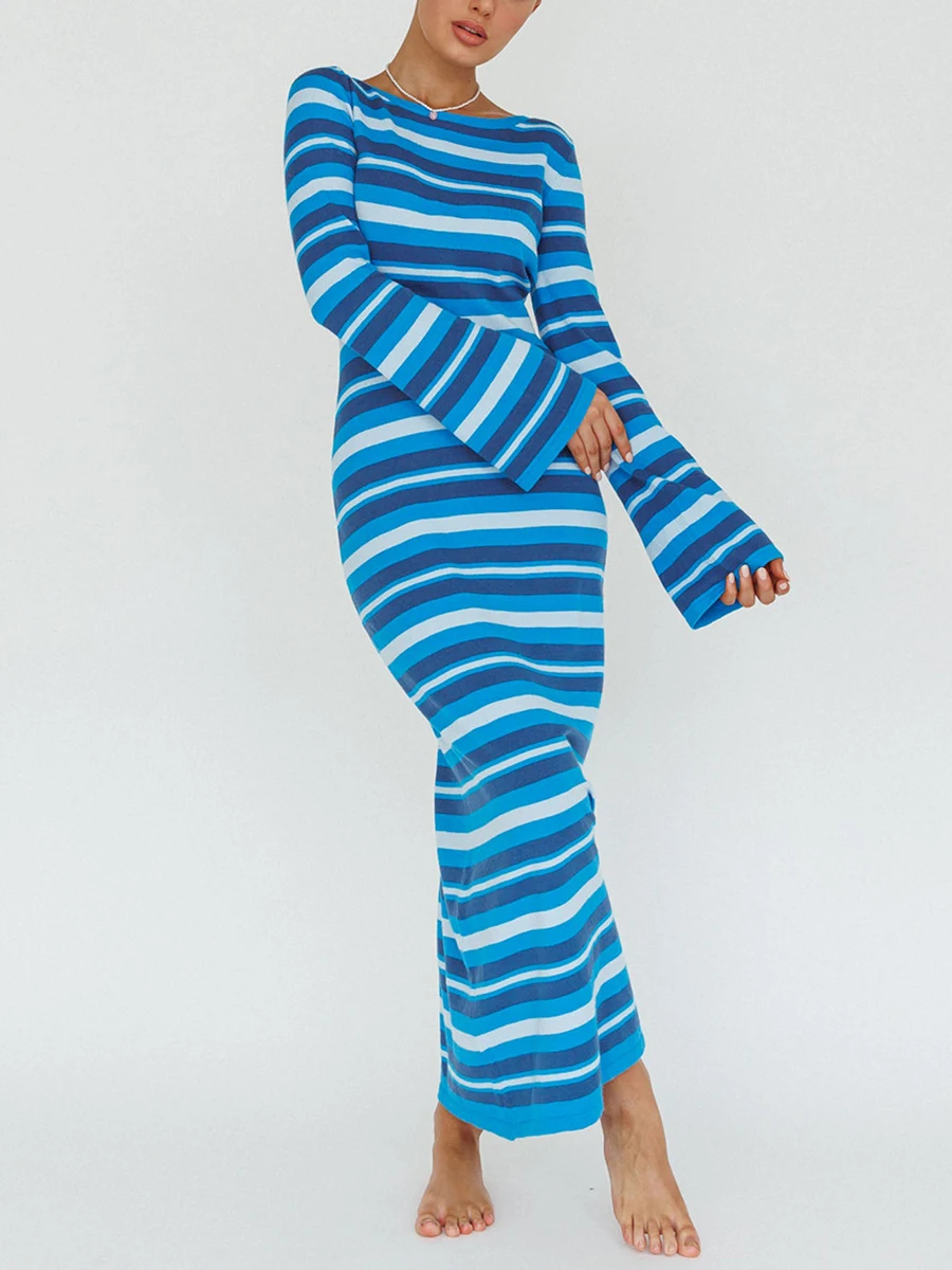 

Женское трикотажное Сетчатое Прозрачное платье, однотонное пляжное платье-накидка с открытой спиной и длинным рукавом