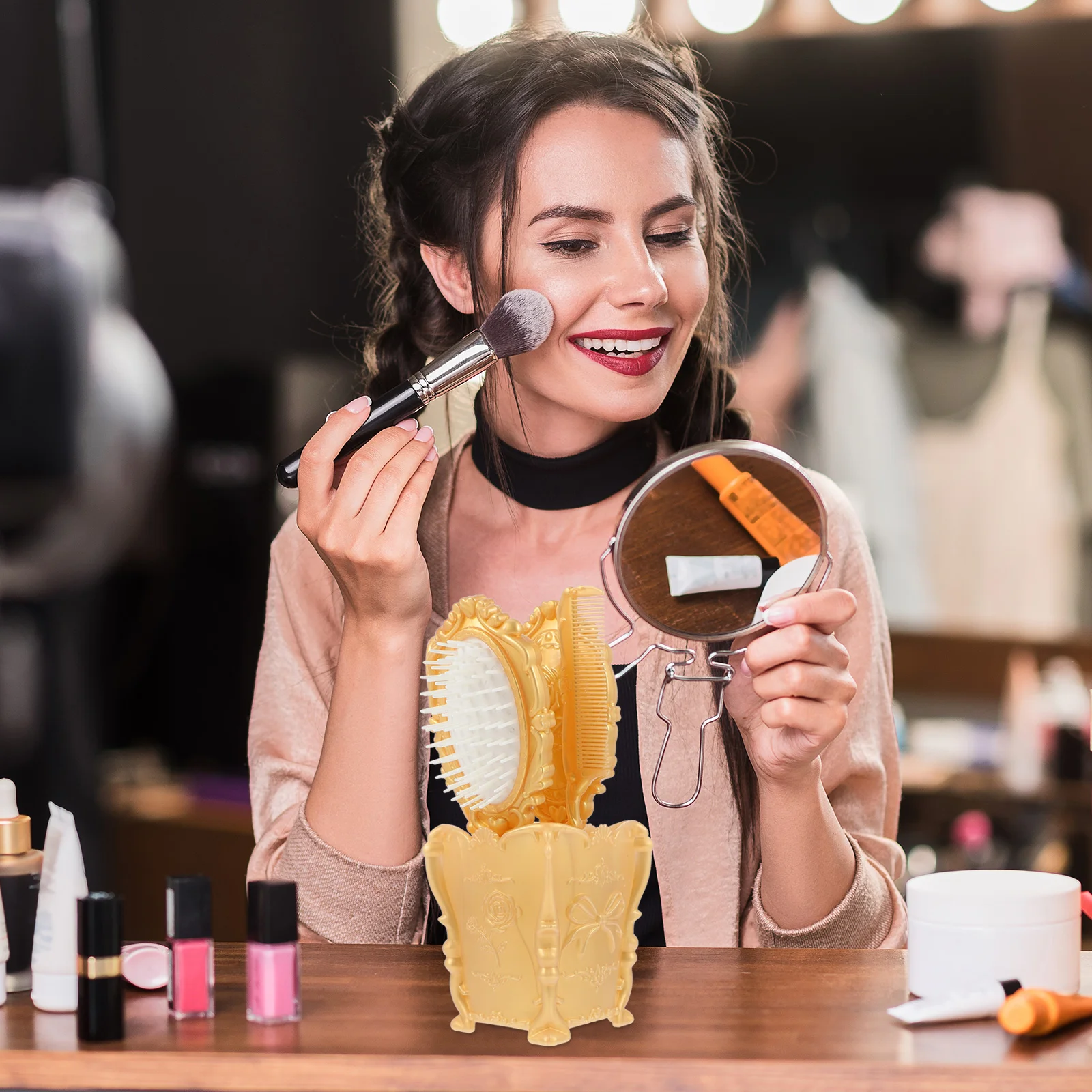 Набор расчесок для косметического зеркала девочек женский набор макияжа