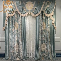 European-style Palace High-end Retro Embroidery Velvet Blackout Curtains for Living Room Bedroom Villa Custom Valance