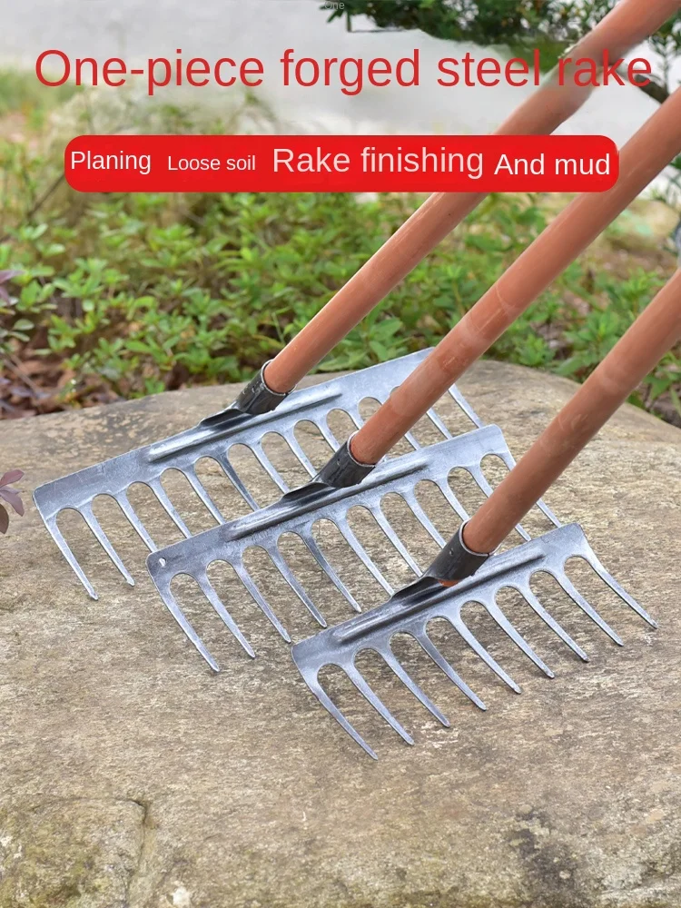 

Manganese Steel Integrated Molding Grass Raffle Loose Soil Rake Farm Tools Weeding Rake Iron Rake Agricultural Tools Climbi