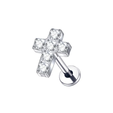 Серьги-гвоздики SWANJO из титана с цирконием