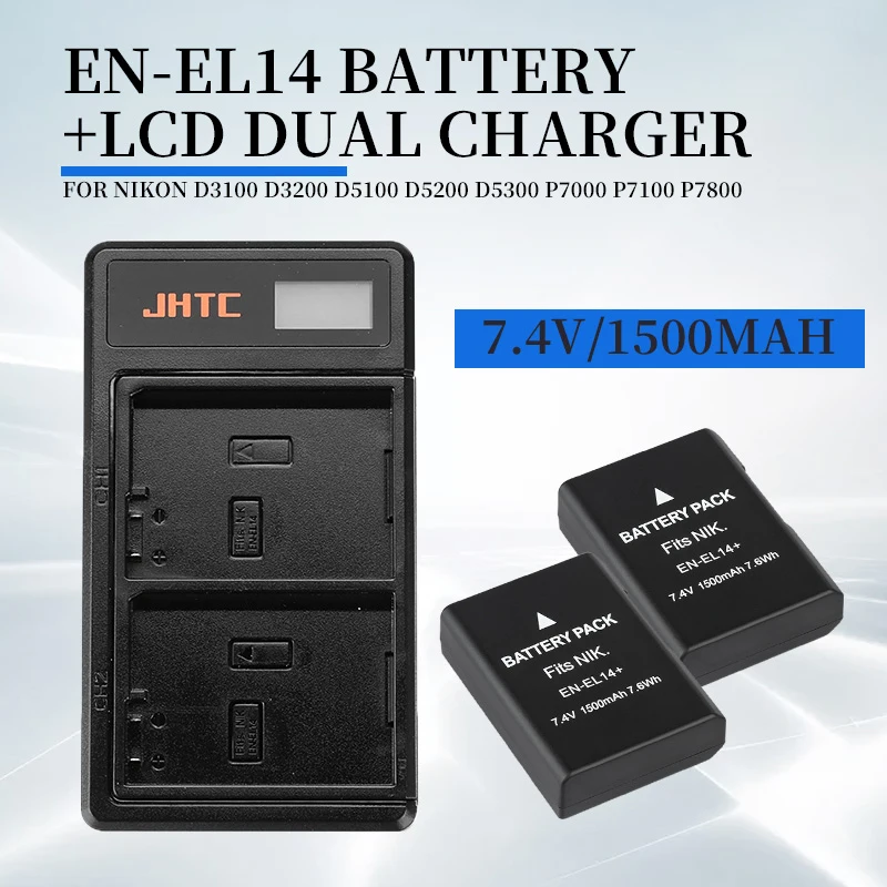 

7.4V 1500mAh EN-EL14 Batterie EN-EL14a Camera Battery Pack For Nikon EN EL14 D3100 D3200 D5100 D5200 D5300 P7000 P7100 P7800