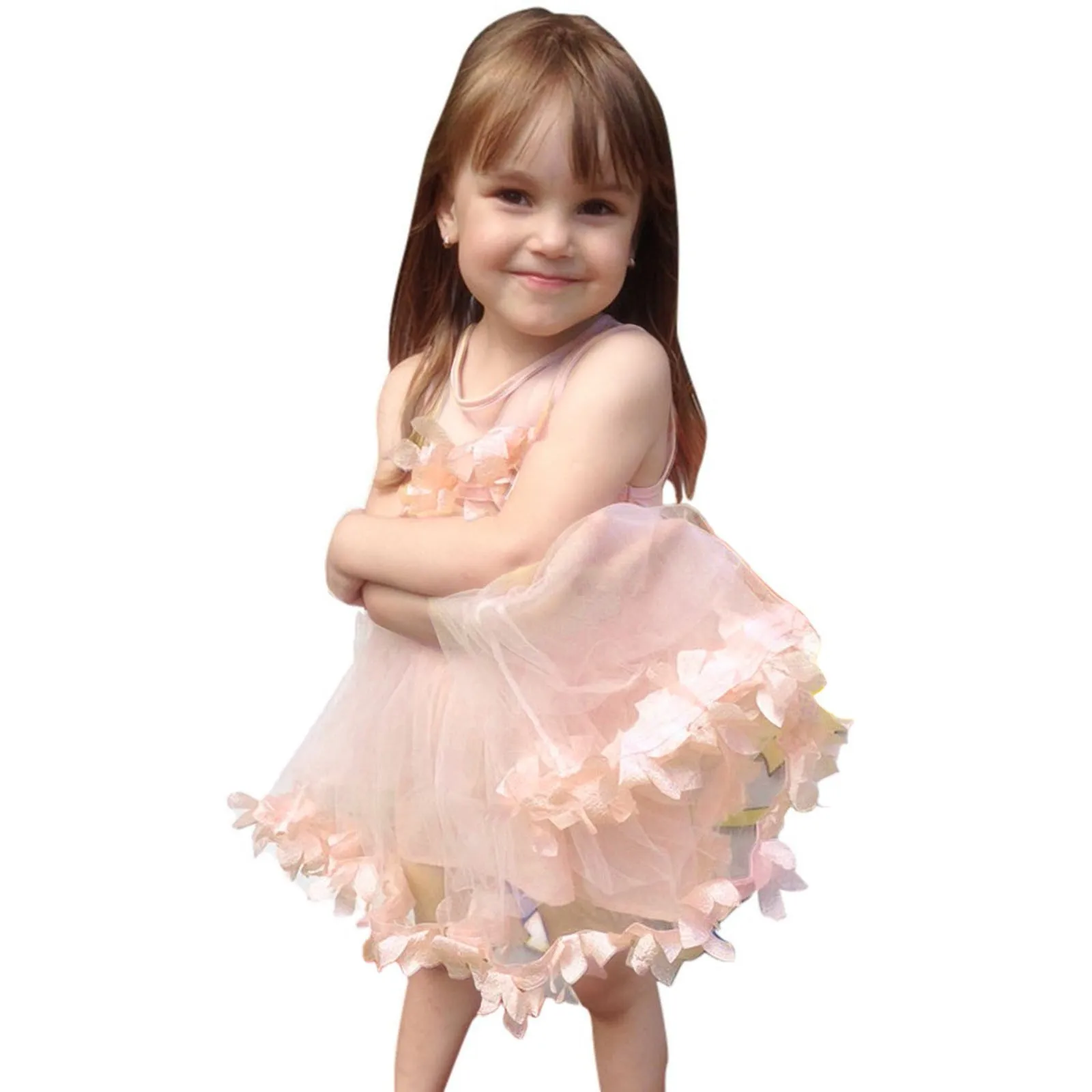 

Детское летнее фатиновое платье без рукавов, размеры 12