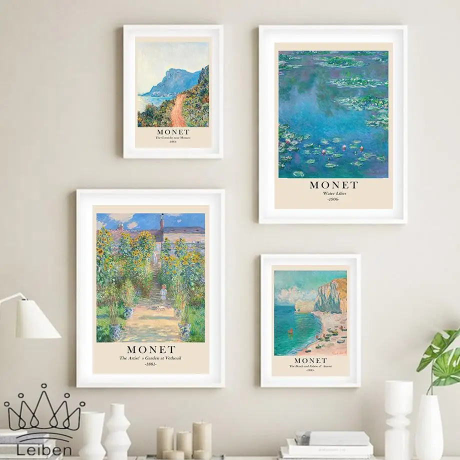 Картина на холсте Мост водной лилии абстрактный пейзаж в скандинавском стиле