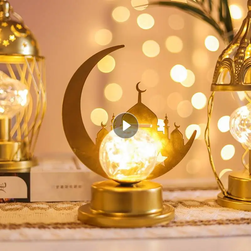 

Moon Star LED Light Night Lamp Wooden Eid Mubarak Ramadan Decoration For Home Muslim Party Holiday Lighting Bedroom Decor