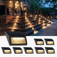 solar stair lights outdoor waterproof led solar powered deck step lamp for patio garden backyard pathway outside wall lighting