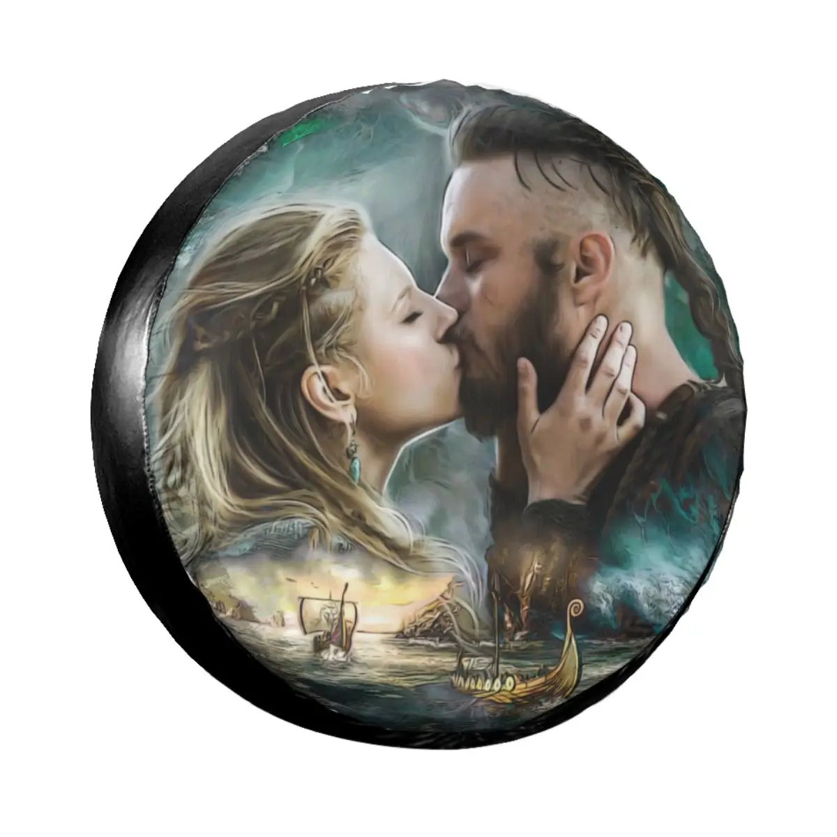 

Vikings Lagertha Ragnar Lothbrok Spare Tire Cover Norse Valhalla Warrior Wheel Covers for Jeep Pajero 14" 15" 16" 17" Inch