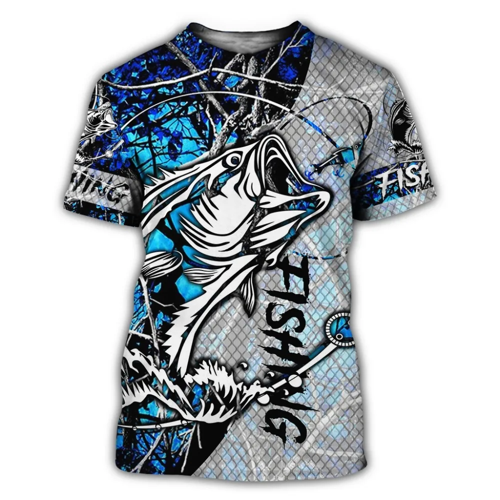 

Pretty Fishing Camouflage 3D Full Print Men's Casual O-Neck T-Shirt Short Sleeve Summer Street Loose Large Size 6XL