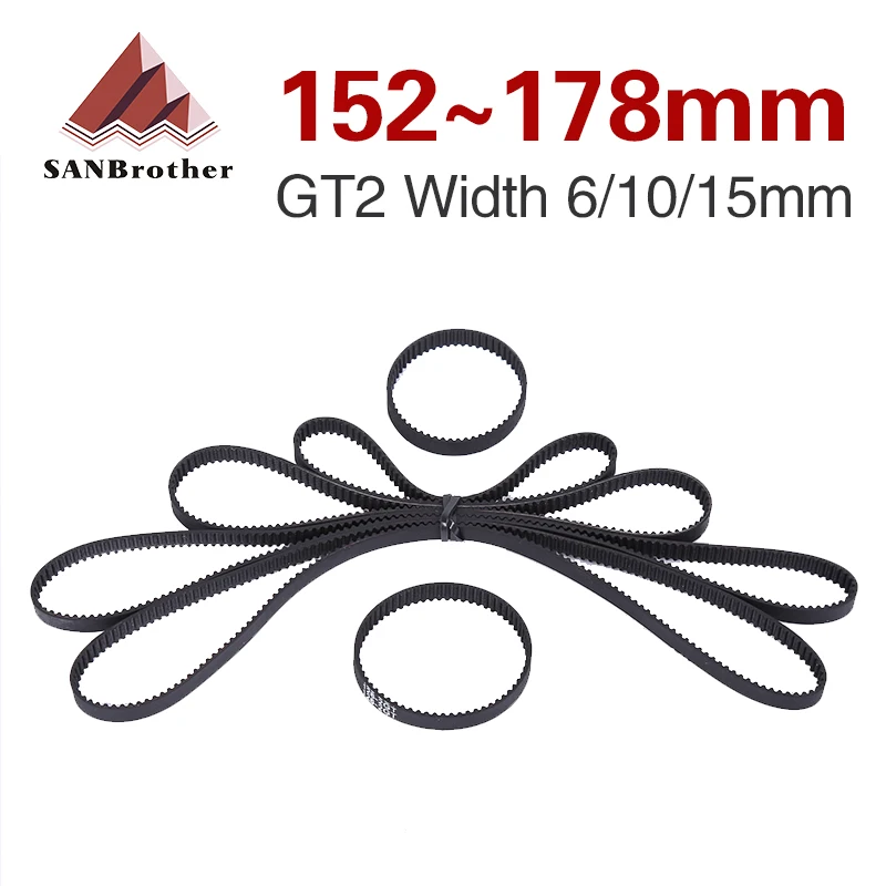 

GT2 Closed Loop Timing Belt Rubber 6/10mm 152 154 156 158 160 162 164 166 168 170 172 174 176 178mm Synchronous 3D Printer Parts