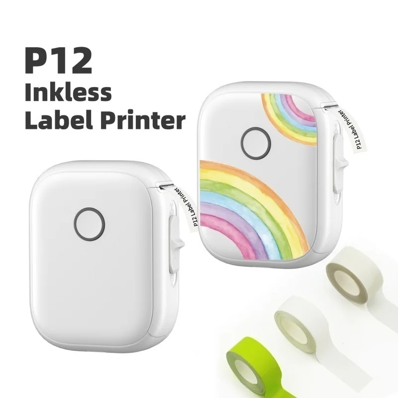 P12 Thermal Label Machine Home Mini Label Printer Sticker Portable Handheld Mini Printer Merchant Supermarket Clothing Tag