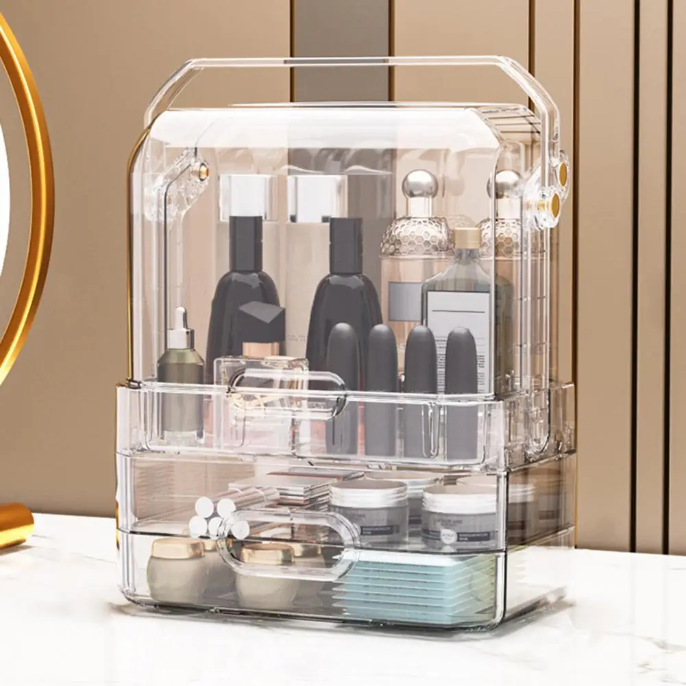 

Useful Makeup Holder Smooth Surface with Handle Moistureproof Cosmetics Storage Organizer for Bedroom