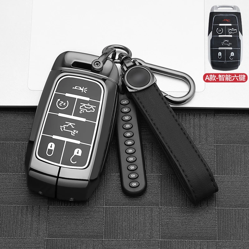 3/4/5/6 кнопок из цинкового сплава, чехол-держатель для ключей из ТПУ для Dodge Ram 1500 Pickup TRX Rebel Ram 2500 3500 4500 5500 2019 2020 2021