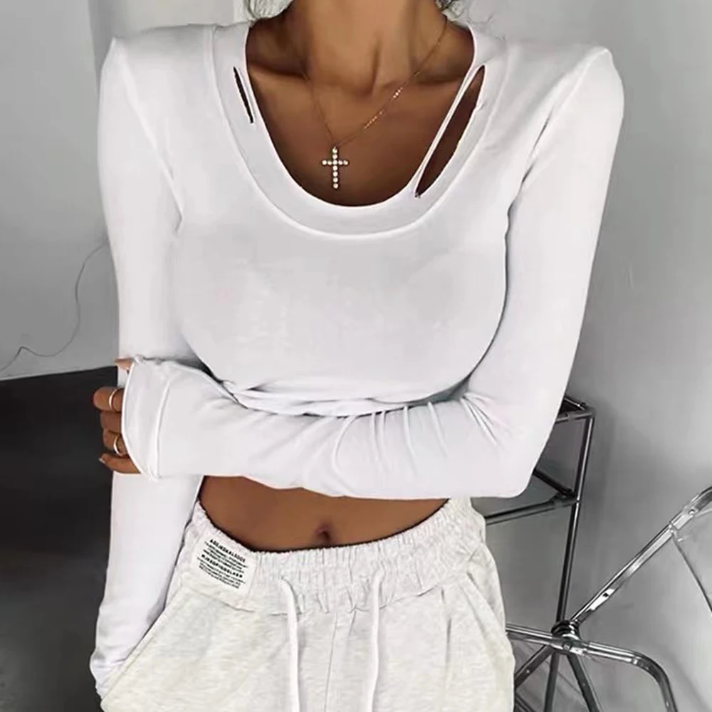 

Женская футболка с длинным рукавом и круглым вырезом, в стиле Харадзюку