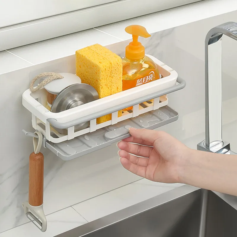 

Kitchen Organizer Dish Drainer Sponge Sink Holder Drain Rack Storage Shelf Bathroom Accessories Shelves Hanging Rack Organizer