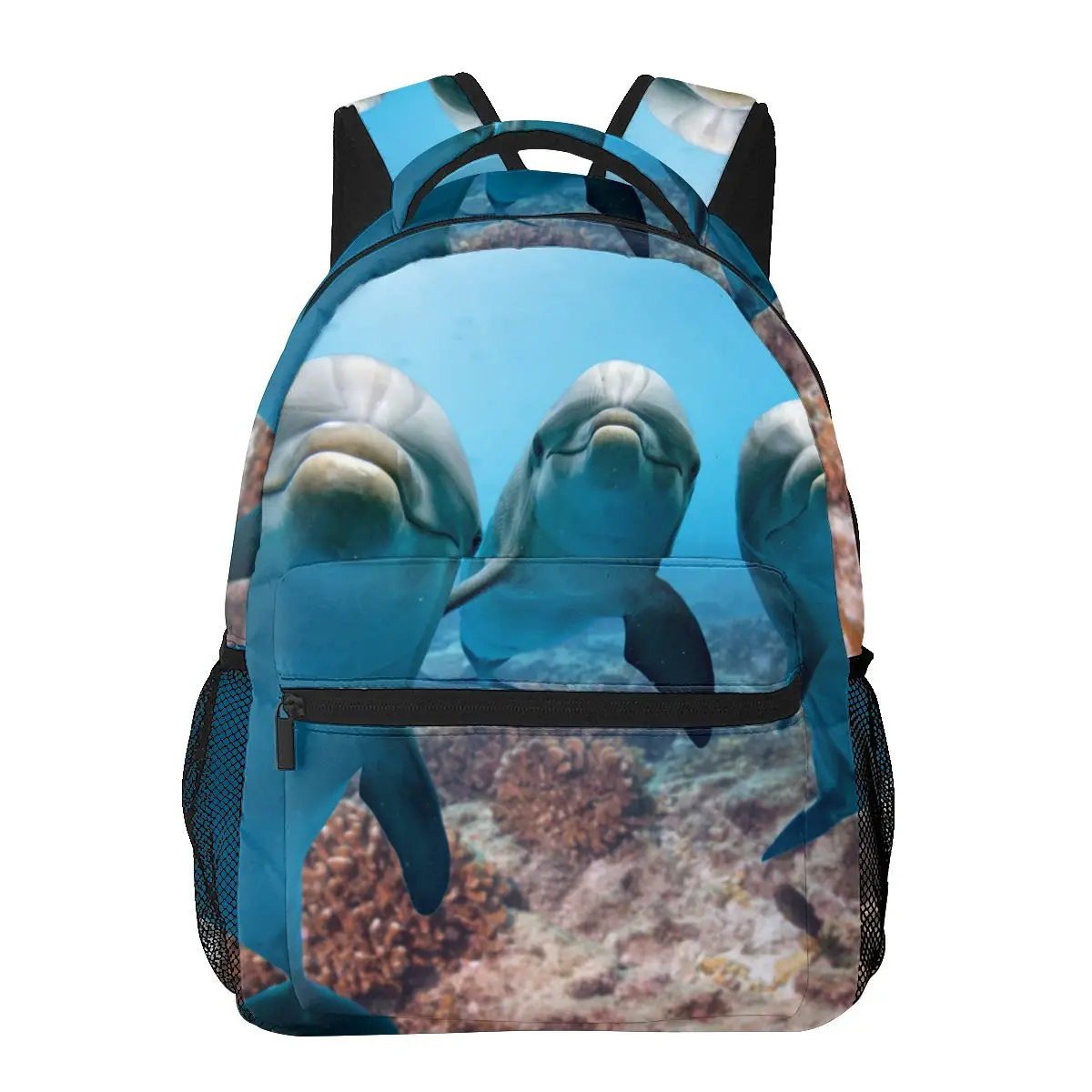 

Female Backpack Three Dolphins Looking AtWomen Backpack College School Bagpack Travel Shoulder Bags For Teenage Girls
