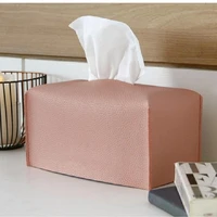 modern pu leather square tissue box facial tissues case organizer home bathroom night stands desktop napkin bag desk decorative