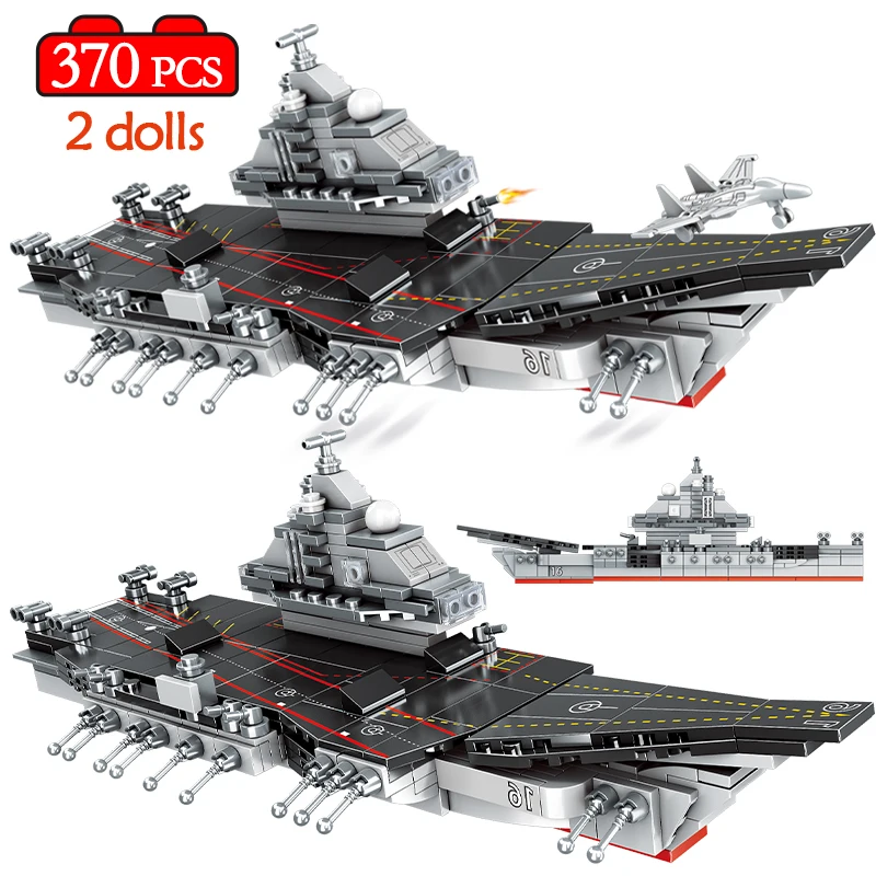 

WW2 Navy Military Aircraft Carriers Building Blocks City Warship Missile Destroyer Cruiser Figures Bricks Toys Kids