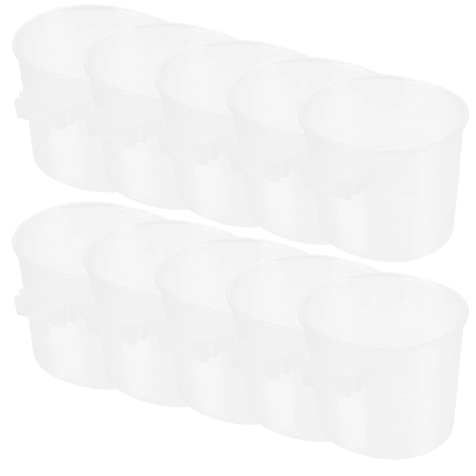 

10 Pcs Bird Feeder Water Bowl Cage Food Long Tail Feeding Basin Plastic Cup Bowls Parakeet Accessories