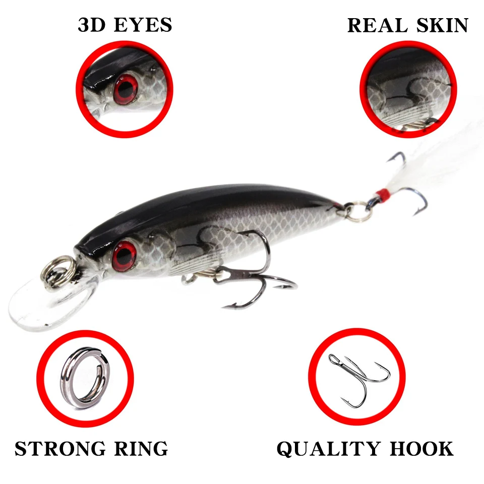 

1PCS/78mm 7g Minnow Fishing Lure Sinking Hard Bait Wobbler Jig Bait Crankbait Carp Striped bass Pesca Fishing tackle SwimBait