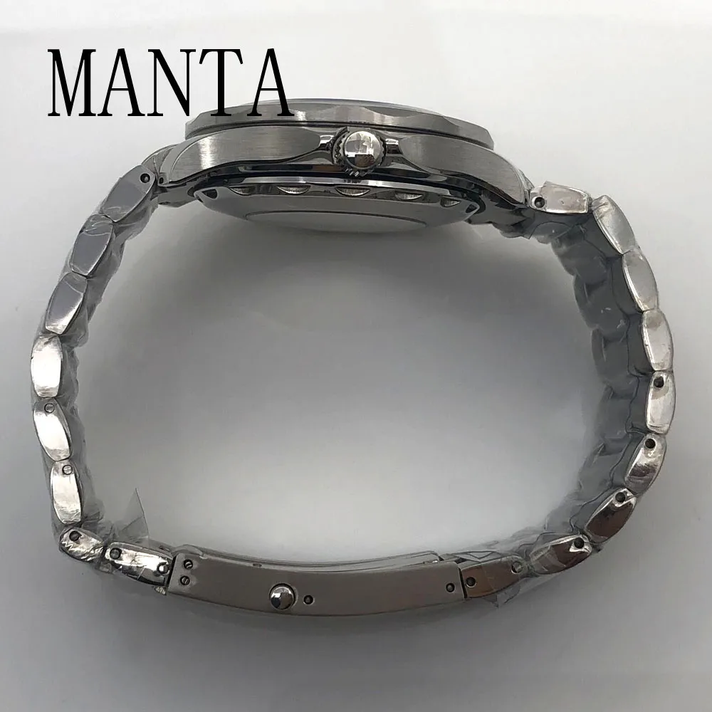 MANTA 40 мм серебряный корпус с сапфировым стеклом подходит для механизма NH35/NH36