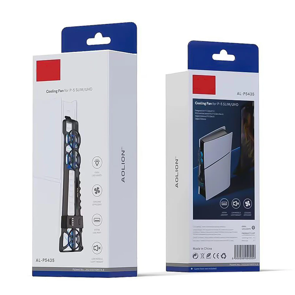 Для PS5 Slim Вентилятор охлаждения USB-кулер 3-уровневый Внешний вентилятор с