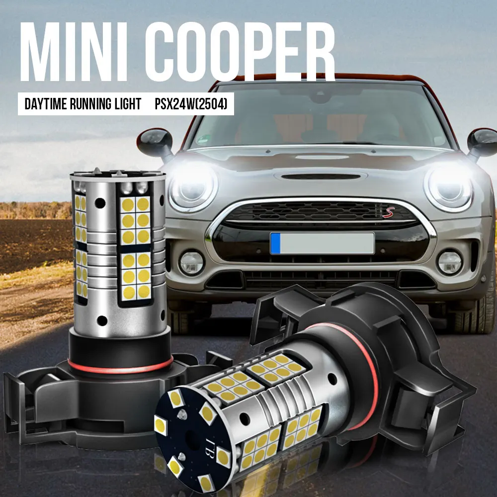 

2pcs PSX24W 2504 LED Daytime Running Light DRL Bulb LampCanbus Error Free For Mini Cooper F55 F56 Countryman F60 Clubman F54