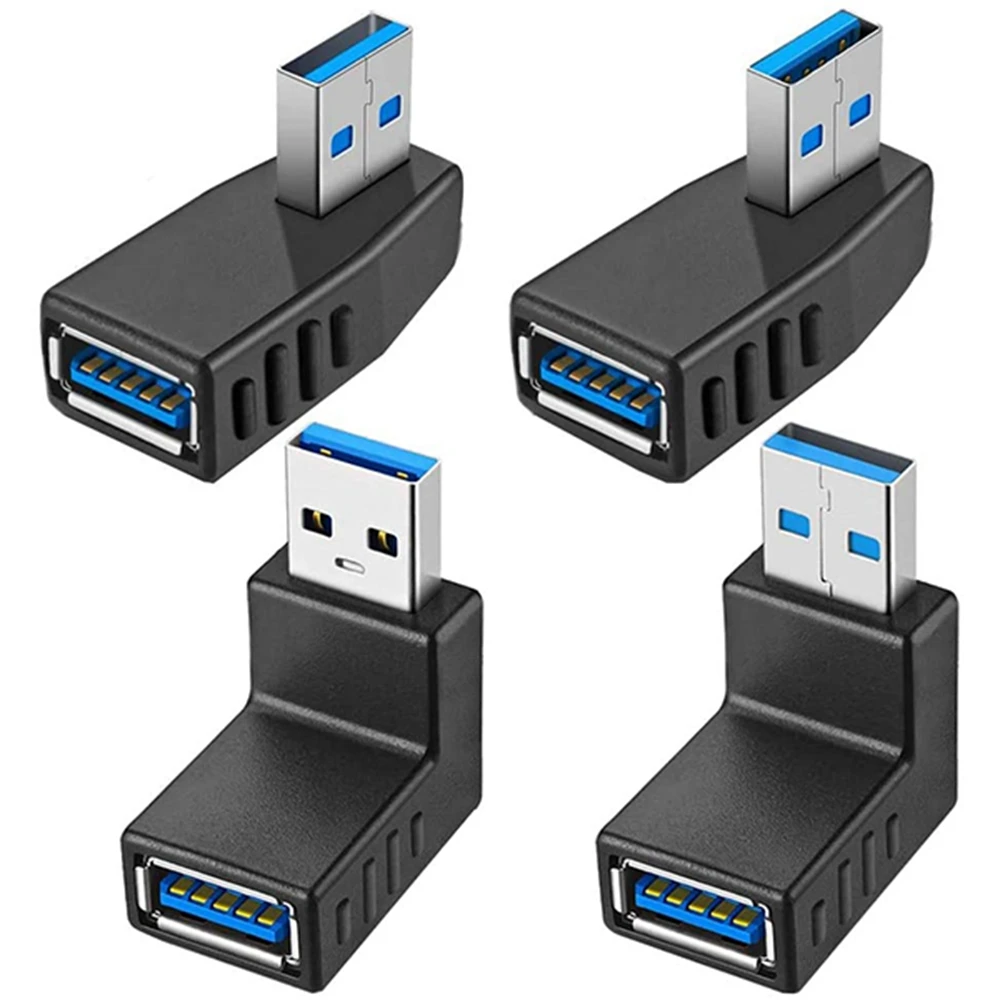 4 шт. USB 3.0 адаптеры 90 градусов USB-разъем папа-мама — включая левый правый вверх