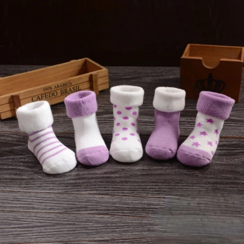 5 Pair High Quality Thicken Cartoon Comfort Cotton Newborn Socks Kids Boy New Born Baby Girl Socks