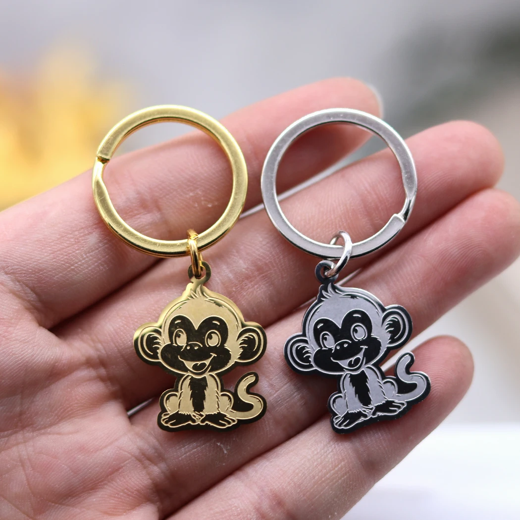 Брелок из нержавеющей стали с подвеской в виде животных