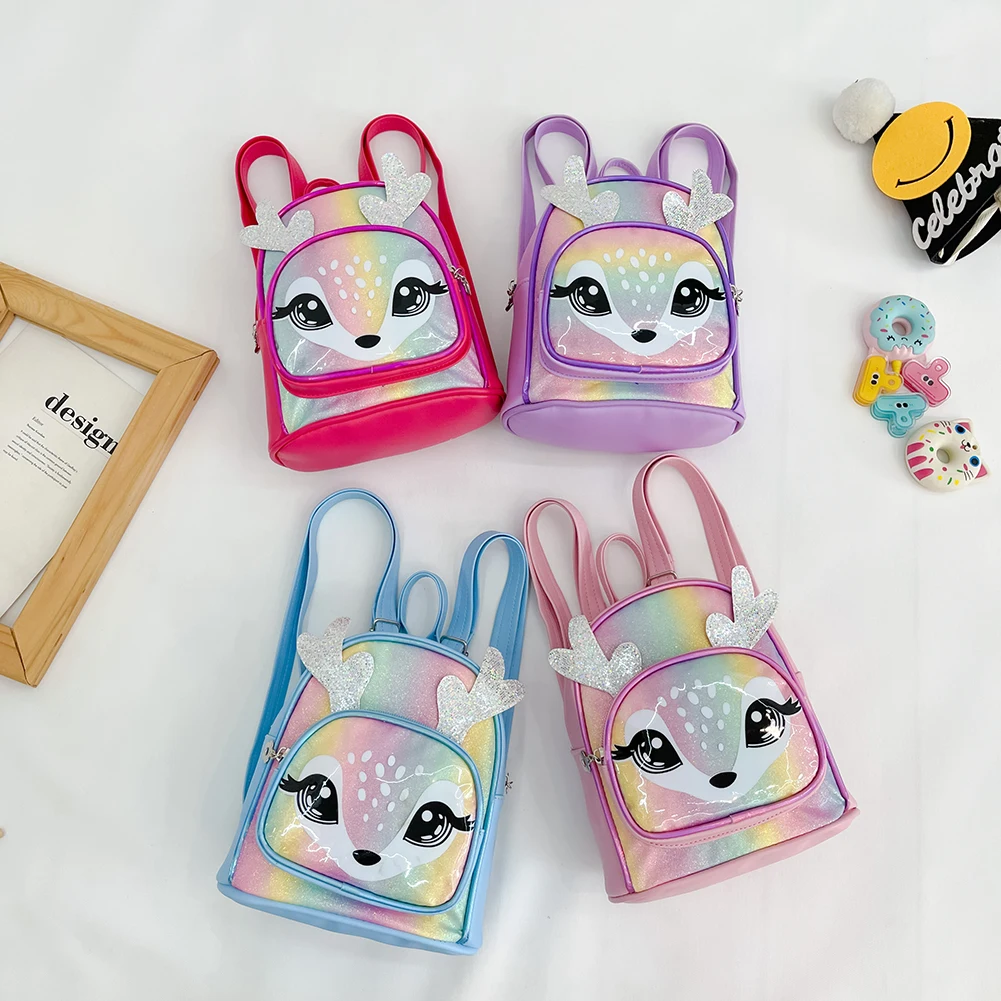 

Cute Cartoon Deer Baby Sequins Backpacks Kindergarten Schoolbag Children Bagback Environmental Storage Handbag