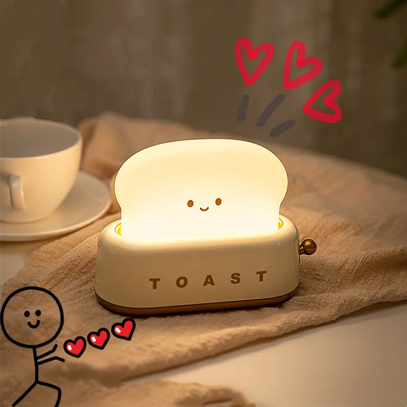 

Ins креативный тостер, тостер, Ночной светильник, подарок для девочки, праздничная атмосфера, светильник для спальни, прикроватный светильни...