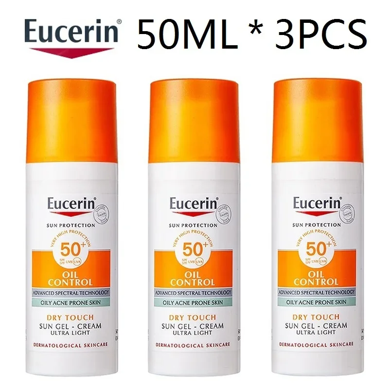 

3 шт. EUCERIN солнцезащитный крем от солнца для жирной кожи лица 50 мл чувствительная кожа УФ-защита SPF50 + солнцезащитный гель крем от солнца