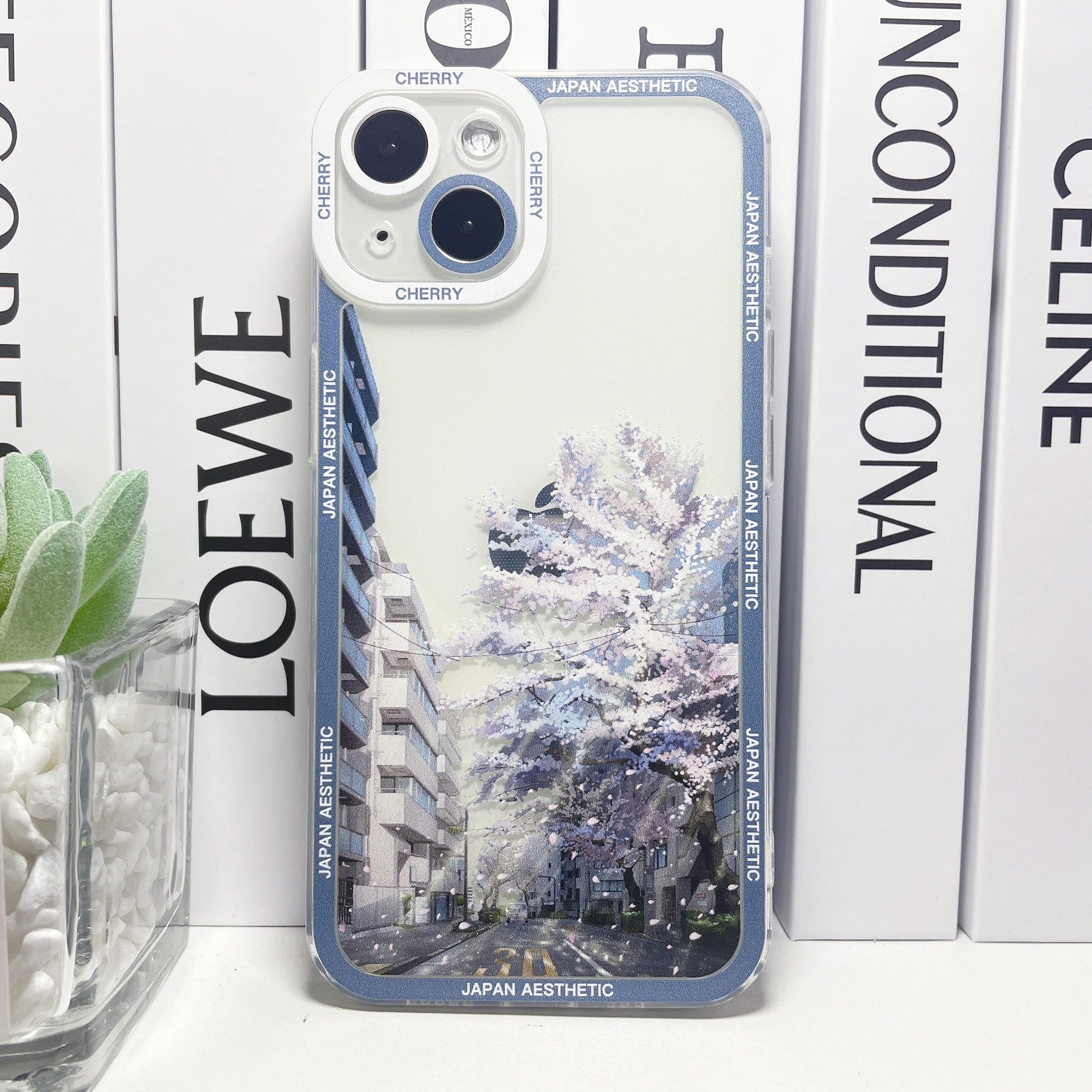 Japanese Anime Aesthetic Cherry Blossoms Silicone Phone Case For iPhone 14 13 12 11 Pro Max Mini XS X XR SE 7 8 Plus Soft Cover images - 6